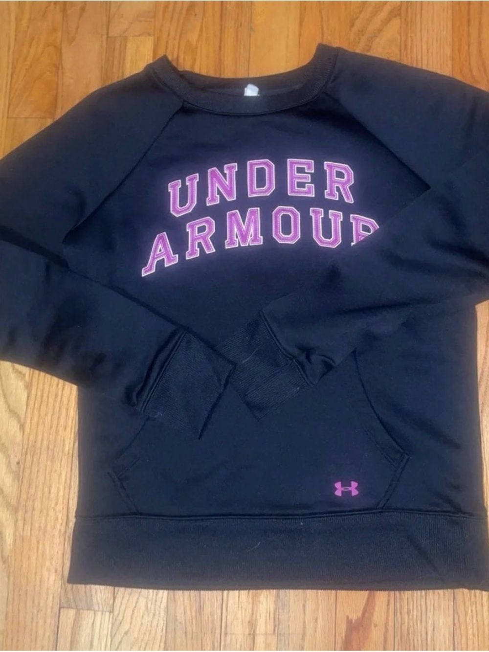 Under Armour Black Crewneck Sweatshirt with Pink Logo